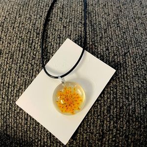 Yellow baby’s breath necklace